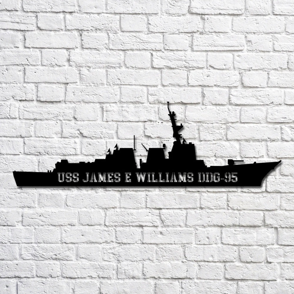 US Navy Metal Sign, Uss James E Williams (ddg 95) Navy Ship Metal Art, Custom Us Navy Ship Cut Metal Sign, Navy Veteran Metal Sign