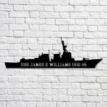 US Navy Metal Sign, Uss James E Williams (ddg 95) Navy Ship Metal Art, Custom Us Navy Ship Cut Metal Sign, Navy Veteran Metal Sign