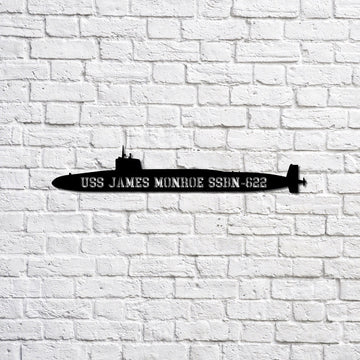 US Navy Metal Sign, Uss James Monroe Ssbn622 Navy Ship Metal Sign, Memory Wall Metal Sign, Navy Veteran Metal Sign