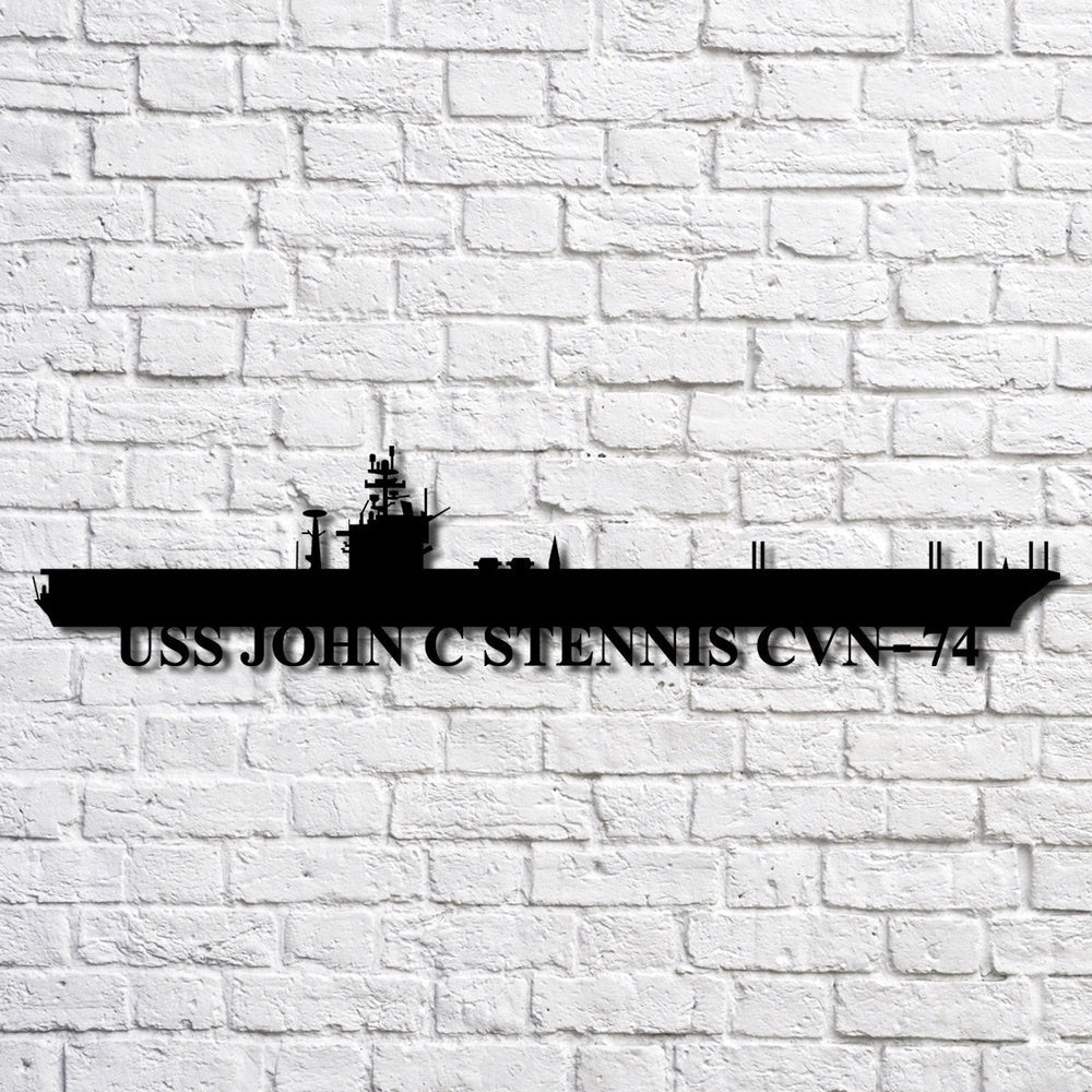 US Navy Metal Sign, Uss John C Stennis Cvn 74 Navy Ship Metal Art, Custom Us Navy Ship Cut Metal Sign, Navy Veteran Metal Sign