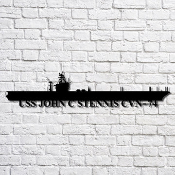 US Navy Metal Sign, Uss John C Stennis Cvn 74 Navy Ship Metal Art, Custom Us Navy Ship Cut Metal Sign, Navy Veteran Metal Sign