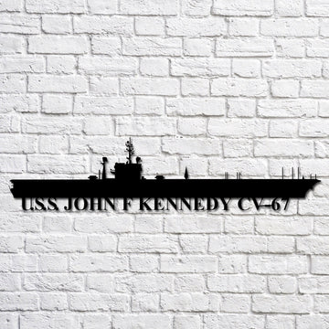 US Navy Metal Sign, Uss John F Kennedy Cv67 Navy Ship Metal Art, Custom Us Navy Ship Cut Metal Sign, Navy Veteran Metal Sign