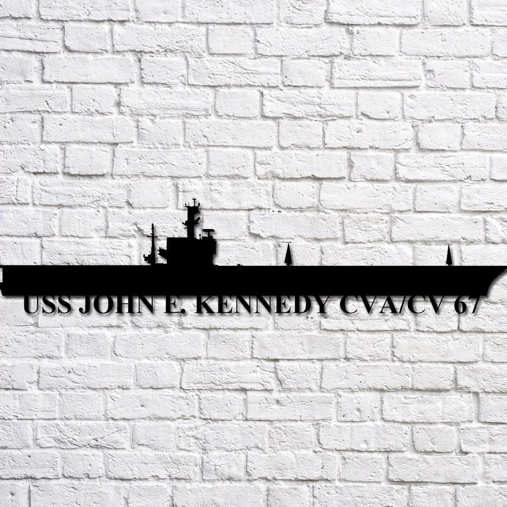 US Navy Metal Sign, Uss John F Kennedy Cvacv 67 Navy Ship Metal Art, Custom Us Navy Ship Cut Metal Sign, Navy Veteran Metal Sign