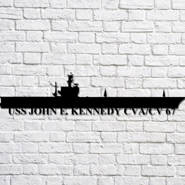 US Navy Metal Sign, Uss John F Kennedy Cvacv 67 Navy Ship Metal Art, Custom Us Navy Ship Cut Metal Sign, Navy Veteran Metal Sign