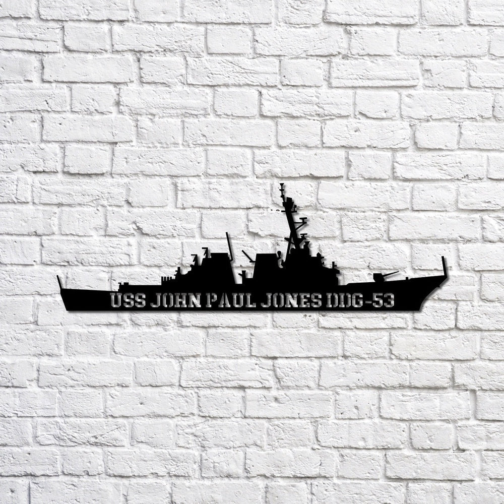 US Navy Metal Sign, Uss John Paul Jones Ddg53 Navy Ship Metal Sign, Memory Wall Metal Sign, Navy Veteran Metal Sign