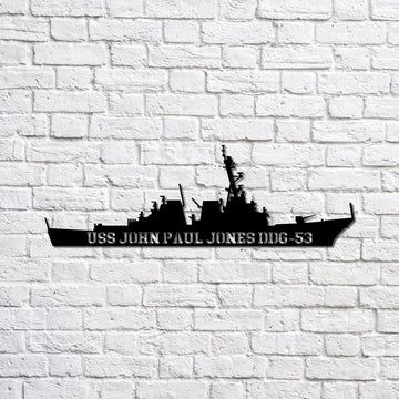 US Navy Metal Sign, Uss John Paul Jones Ddg53 Navy Ship Metal Sign, Memory Wall Metal Sign, Navy Veteran Metal Sign