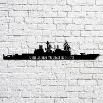 US Navy Metal Sign, Uss John Young Dd973 Navy Ship Metal Art, Custom Us Navy Ship Cut Metal Sign, Navy Veteran Metal Sign