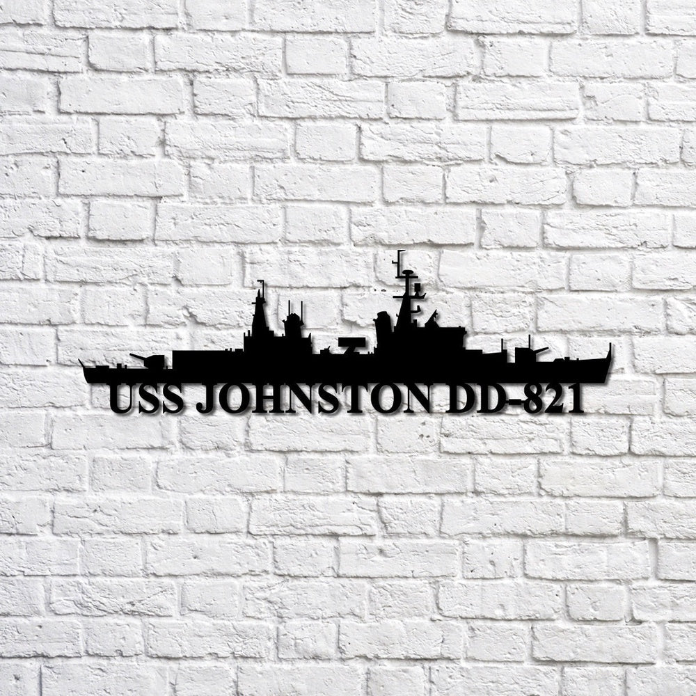 US Navy Metal Sign, Uss Johnston Dd821 Navy Ship Metal Sign, Memory Wall Metal Sign, Navy Veteran Metal Sign