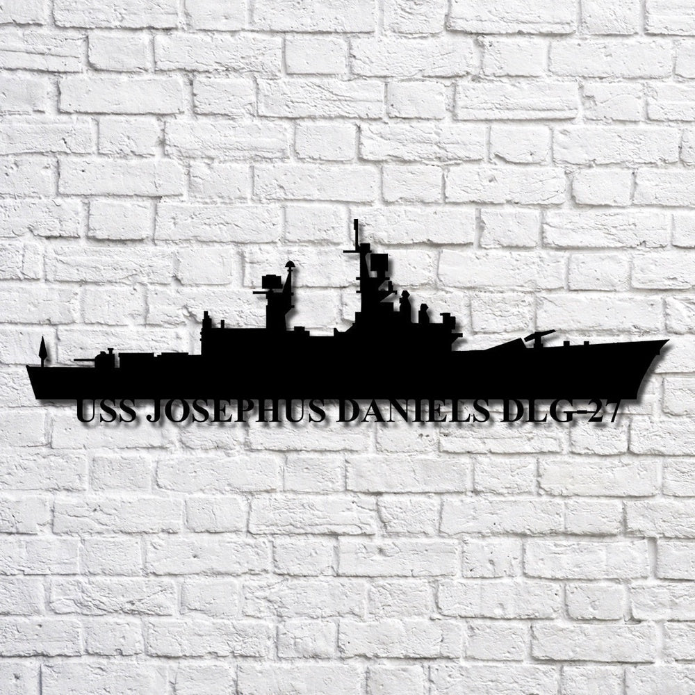 US Navy Metal Sign, Uss Josephus Daniels Dlg27 Navy Ship Metal Art, Navy Veteran Metal Sign