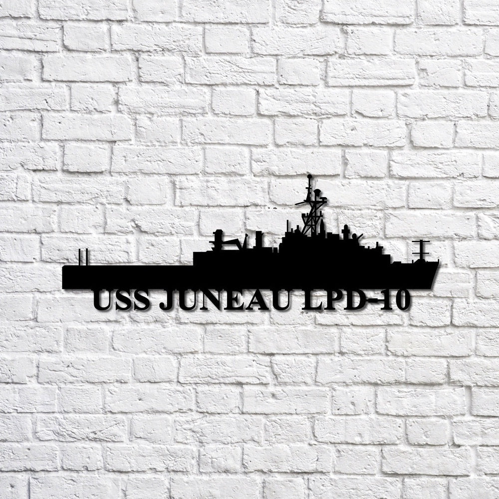 US Navy Metal Sign, Uss Juneau Lpd10 Navy Ship Metal Sign, Memory Wall Metal Sign, Navy Veteran Metal Sign