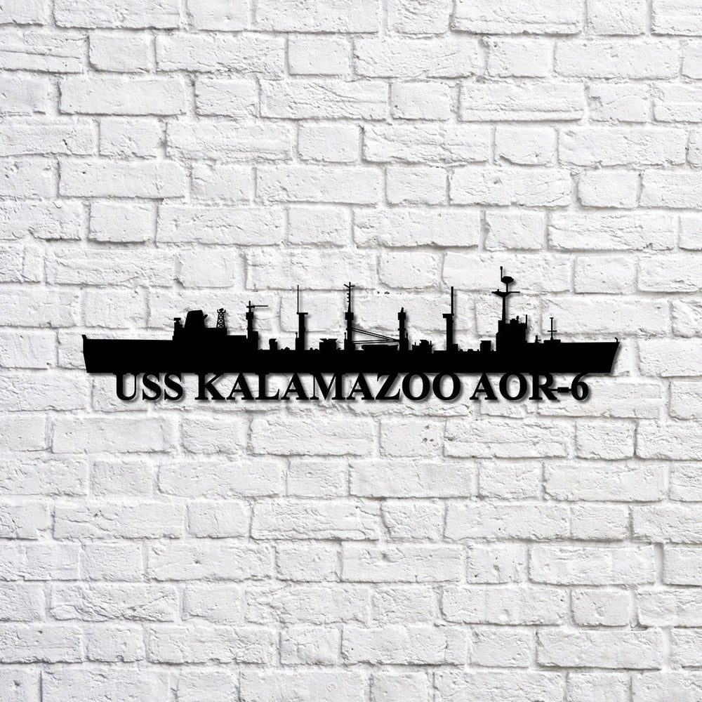 US Navy Metal Sign, Uss Kalamazoo Aor6 Navy Ship Metal Sign, Memory Wall Metal Sign, Navy Veteran Metal Sign