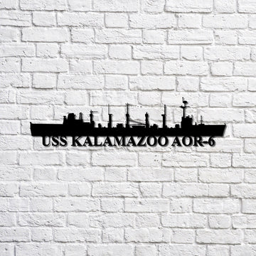 US Navy Metal Sign, Uss Kalamazoo Aor6 Navy Ship Metal Sign, Memory Wall Metal Sign, Navy Veteran Metal Sign
