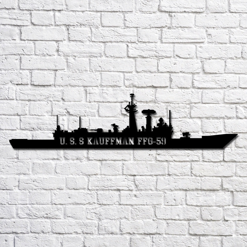 US Navy Metal Sign, Uss Kauffman Ffg59 Navy Ship Metal Art, Navy Veteran Metal Sign