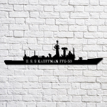 US Navy Metal Sign, Uss Kauffman Ffg59 Navy Ship Metal Art, Navy Veteran Metal Sign