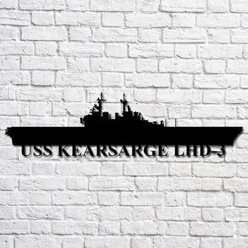 US Navy Metal Sign, Uss Kearsarge Lhd3 Navy Ship Metal Art, Custom Us Navy Ship Cut Metal Sign, Navy Veteran Metal Sign