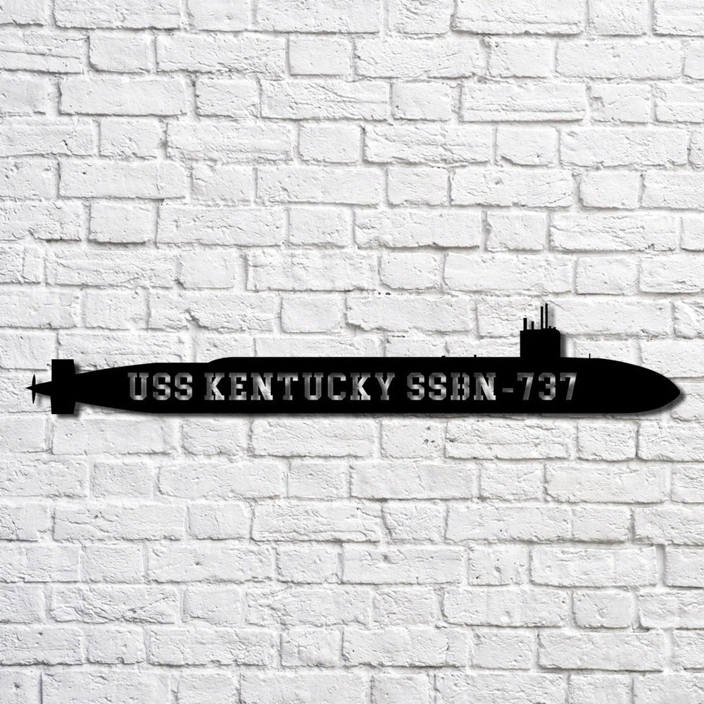 US Navy Metal Sign, Uss Kentucky Ssbn737 Navy Ship Metal Art, Custom Us Navy Ship Cut Metal Sign, Navy Veteran Metal Sign