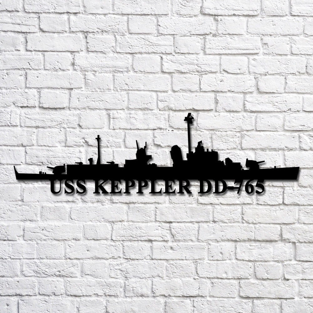 US Navy Metal Sign, Uss Keppler Dd 765 Navy Ship Metal Art, Custom Us Navy Ship Cut Metal Sign, Navy Veteran Metal Sign