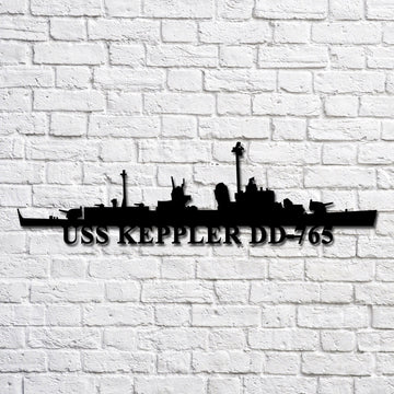 US Navy Metal Sign, Uss Keppler Dd 765 Navy Ship Metal Art, Custom Us Navy Ship Cut Metal Sign, Navy Veteran Metal Sign