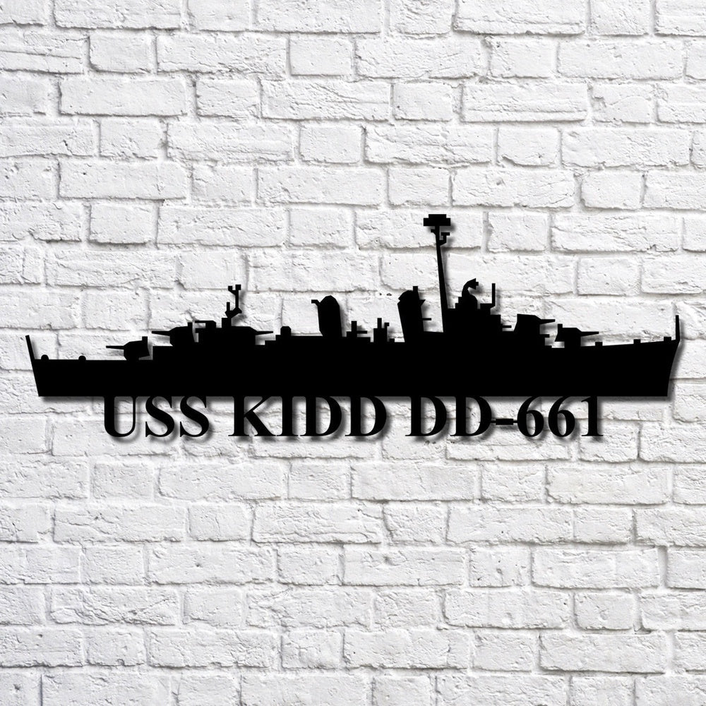 US Navy Metal Sign, Uss Kidd Dd661 V2 Navy Ship Metal Art, Custom Us Navy Ship Cut Metal Sign, Navy Veteran Metal Sign