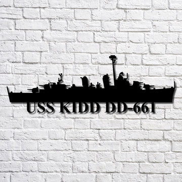 US Navy Metal Sign, Uss Kidd Dd661 V2 Navy Ship Metal Art, Custom Us Navy Ship Cut Metal Sign, Navy Veteran Metal Sign