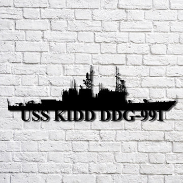 US Navy Metal Sign, Uss Kidd Ddg991 Navy Ship Metal Art, Custom Us Navy Ship Cut Metal Sign, Navy Veteran Metal Sign