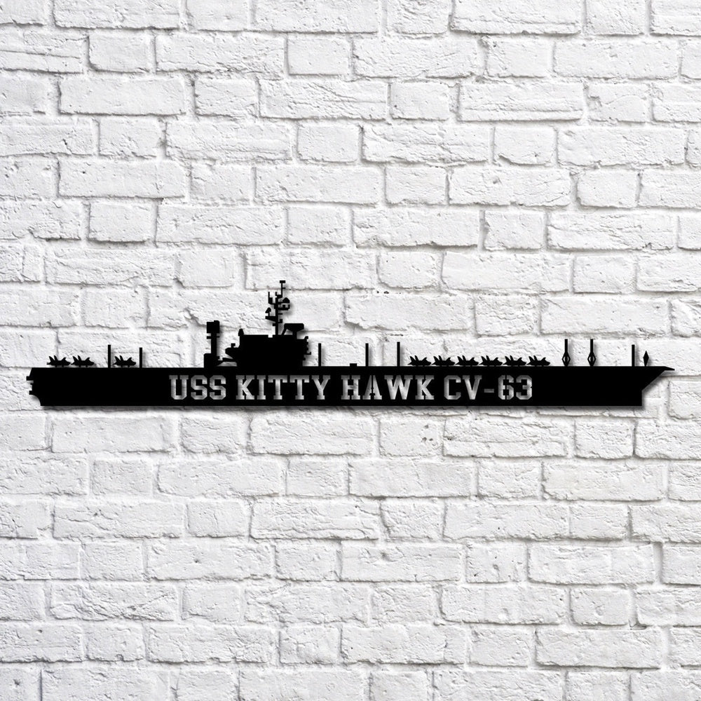 US Navy Metal Sign, Uss Kitty Hawk Cv63_2a Navy Ship Metal Art, Custom Us Navy Ship Cut Metal Sign, Navy Veteran Metal Sign