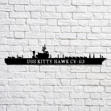 US Navy Metal Sign, Uss Kitty Hawk Cv63_2a Navy Ship Metal Art, Custom Us Navy Ship Cut Metal Sign, Navy Veteran Metal Sign