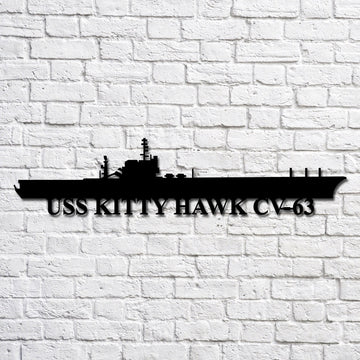 US Navy Metal Sign, Uss Kitty Hawk Cv63 V2 Navy Ship Metal Art, Custom Us Navy Ship Cut Metal Sign, Navy Veteran Metal Sign
