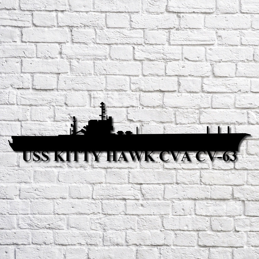 US Navy Metal Sign, Uss Kitty Hawk Cva Cv63 Navy Ship Metal Art, Custom Us Navy Ship Cut Metal Sign, Navy Veteran Metal Sign