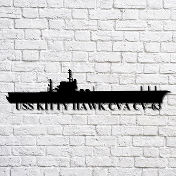 US Navy Metal Sign, Uss Kitty Hawk Cva Cv63 Navy Ship Metal Art, Custom Us Navy Ship Cut Metal Sign, Navy Veteran Metal Sign