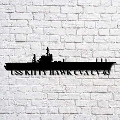 US Navy Metal Sign, Uss Kitty Hawk Cva Cv63 Navy Ship Metal Art, Custom Us Navy Ship Cut Metal Sign, Navy Veteran Metal Sign