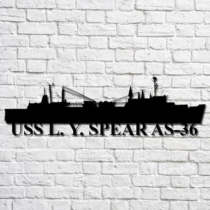 US Navy Metal Sign, Uss L Y Spear As36 Navy Ship Metal Art, Custom Us Navy Ship Cut Metal Sign, Navy Veteran Metal Sign