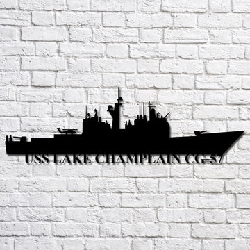 US Navy Metal Sign, Uss Lake Champlain Cg57 Navy Ship Metal Art, Custom Us Navy Ship Cut Metal Sign, Navy Veteran Metal Sign