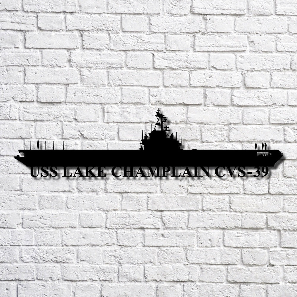 US Navy Metal Sign, Uss Lake Champlain Cvs39 Navy Ship Metal Art, Custom Us Navy Ship Cut Metal Sign, Navy Veteran Metal Sign