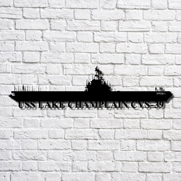 US Navy Metal Sign, Uss Lake Champlain Cvs39 Navy Ship Metal Art, Custom Us Navy Ship Cut Metal Sign, Navy Veteran Metal Sign
