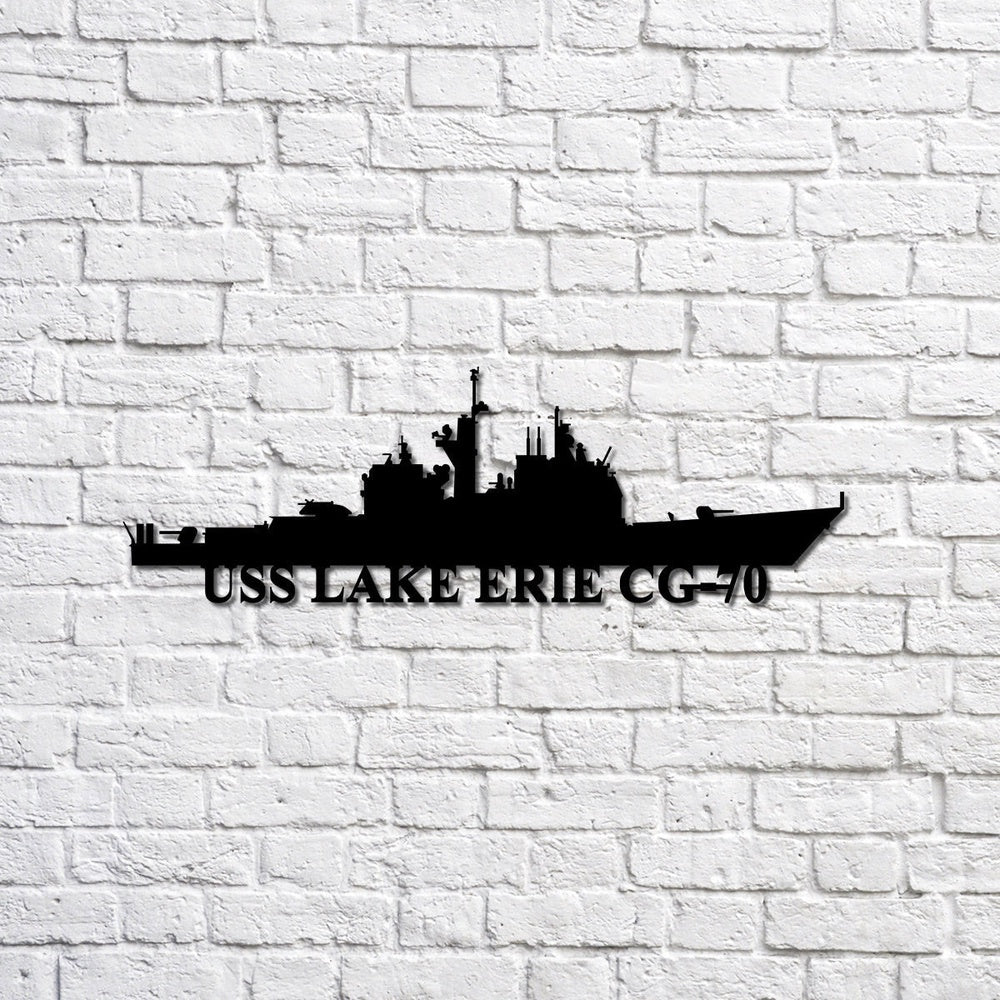 US Navy Metal Sign, Uss Lake Erie Cg70 Navy Ship Metal Sign, Memory Wall Metal Sign, Navy Veteran Metal Sign