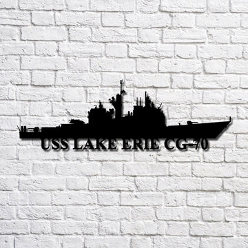 US Navy Metal Sign, Uss Lake Erie Cg70 V2 Navy Ship Metal Art, Custom Us Navy Ship Cut Metal Sign, Navy Veteran Metal Sign