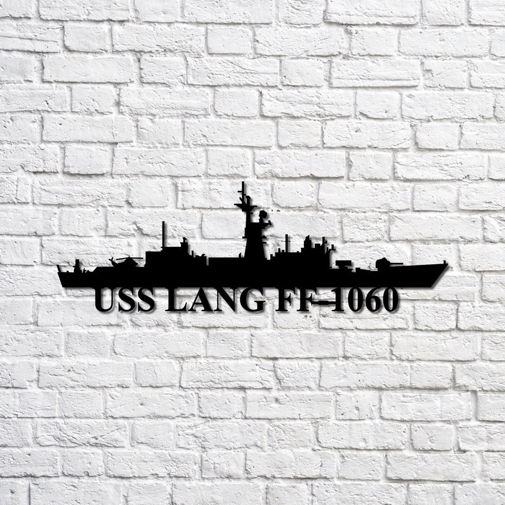 US Navy Metal Sign, Uss Lang Ff1060 Navy Ship Metal Sign, Memory Wall Metal Sign, Navy Veteran Metal Sign