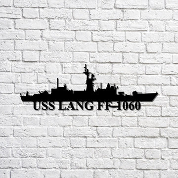 US Navy Metal Sign, Uss Lang Ff1060 Navy Ship Metal Sign, Memory Wall Metal Sign, Navy Veteran Metal Sign