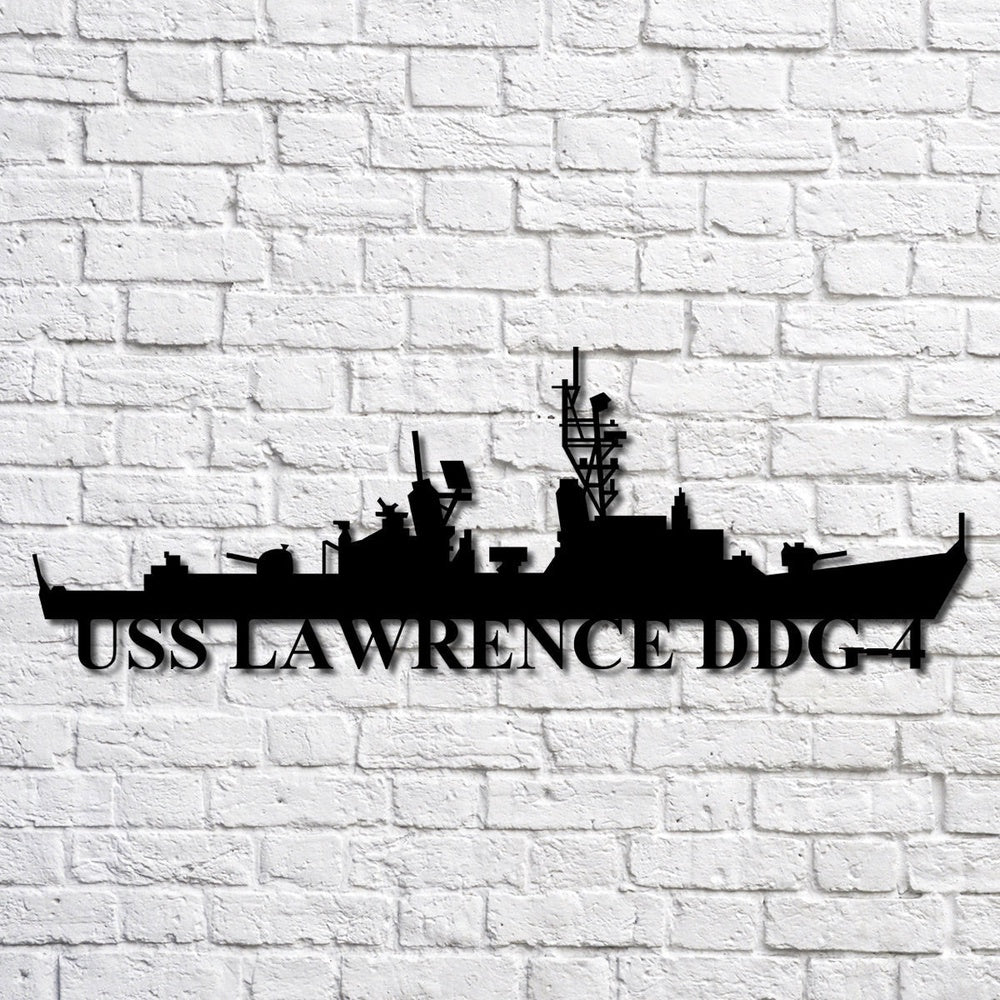 US Navy Metal Sign, Uss Lawrence Ddg4 Navy Ship Metal Art, Custom Us Navy Ship Cut Metal Sign, Navy Veteran Metal Sign