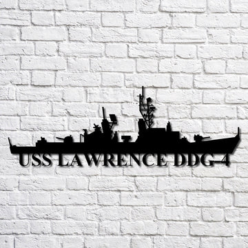 US Navy Metal Sign, Uss Lawrence Ddg4 Navy Ship Metal Art, Custom Us Navy Ship Cut Metal Sign, Navy Veteran Metal Sign