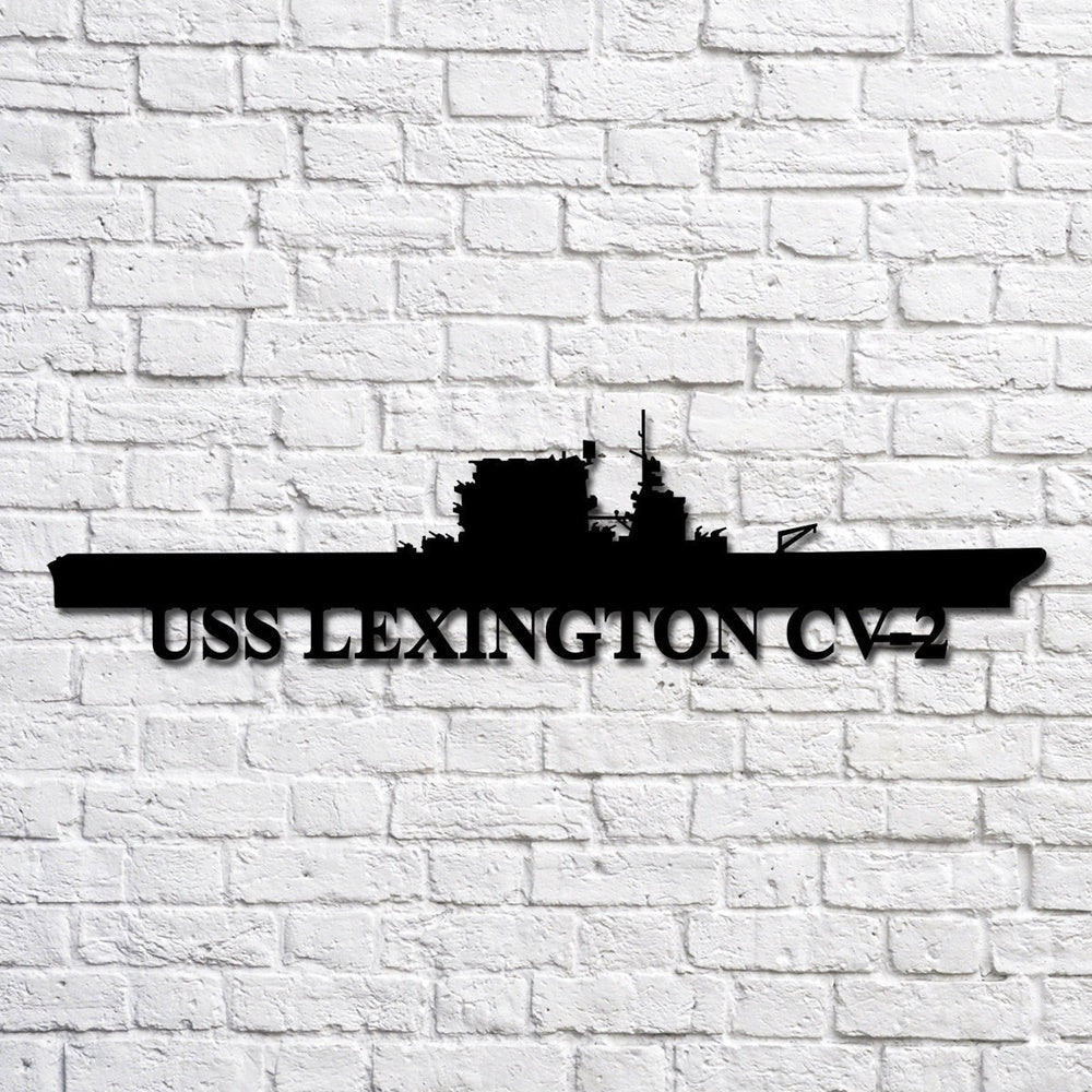 US Navy Metal Sign, Uss Lexington Cv2 Navy Ship Metal Art, Custom Us Navy Ship Cut Metal Sign, Navy Veteran Metal Sign