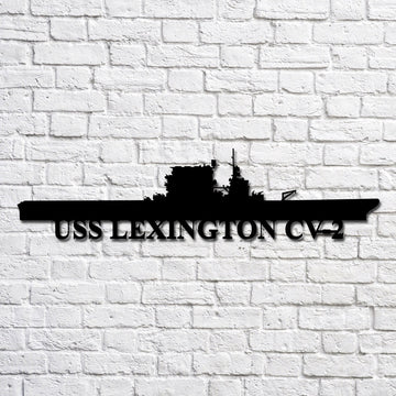 US Navy Metal Sign, Uss Lexington Cv2 Navy Ship Metal Art, Custom Us Navy Ship Cut Metal Sign, Navy Veteran Metal Sign