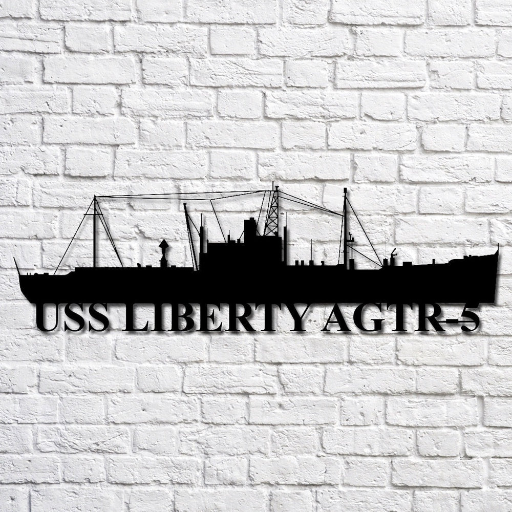 US Navy Metal Sign, Uss Liberty Agtr5 Navy Ship Metal Art, Custom Us Navy Ship Cut Metal Sign, Navy Veteran Metal Sign