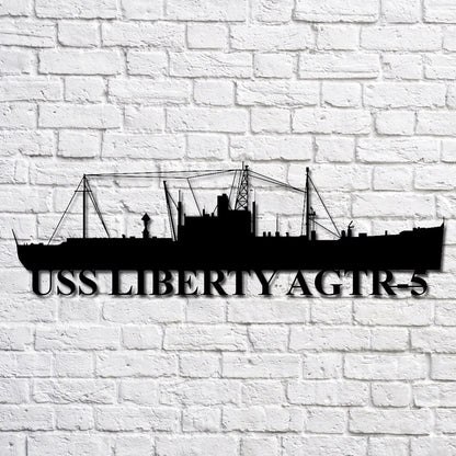 US Navy Metal Sign, Uss Liberty Agtr5 Navy Ship Metal Art, Custom Us Navy Ship Cut Metal Sign, Navy Veteran Metal Sign