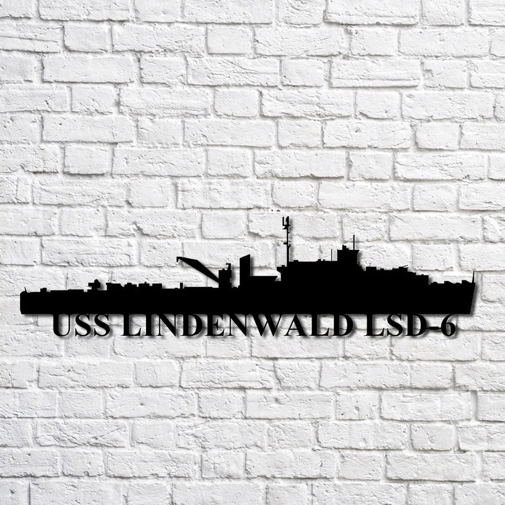 US Navy Metal Sign, Uss Lindenwald Lsd6 Navy Ship Metal Art, Custom Us Navy Ship Cut Metal Sign, Navy Veteran Metal Sign