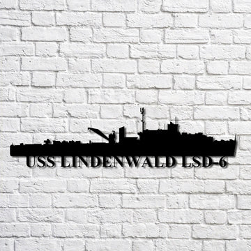US Navy Metal Sign, Uss Lindenwald Lsd6 Navy Ship Metal Art, Custom Us Navy Ship Cut Metal Sign, Navy Veteran Metal Sign