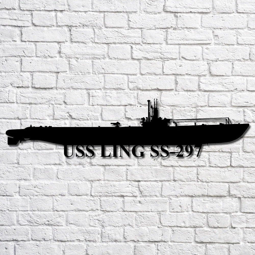 US Navy Metal Sign, Uss Ling Ss297 Navy Ship Metal Art, Custom Us Navy Ship Cut Metal Sign, Navy Veteran Metal Sign