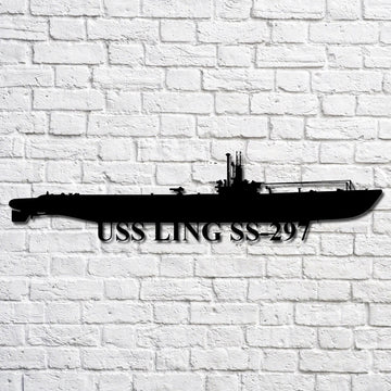 US Navy Metal Sign, Uss Ling Ss297 Navy Ship Metal Art, Custom Us Navy Ship Cut Metal Sign, Navy Veteran Metal Sign