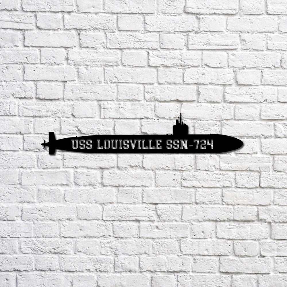 US Navy Metal Sign, Uss Louisville Ssn724 Navy Ship Metal Sign, Memory Wall Metal Sign, Navy Veteran Metal Sign